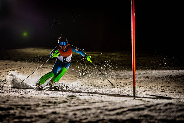 istock Night Shot of a Professional Alpine Skier Training 499293508