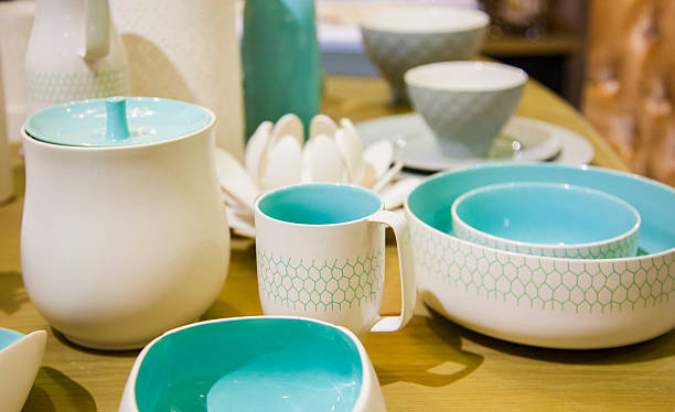 Stylish tableware Home stock photo