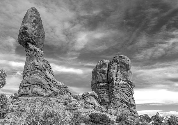 istock Balanced Rock in Arches National Park in Black and White 499294134