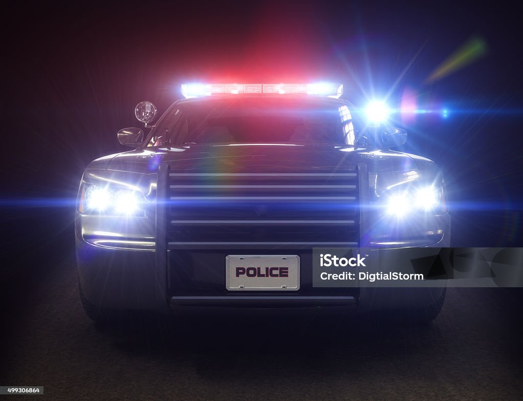 Police car cruiser ,with full array of lights and tactical lights Police car cruiser ,with full array of lights and tactical lights. Part of a first responder series Police Car Stock Photo