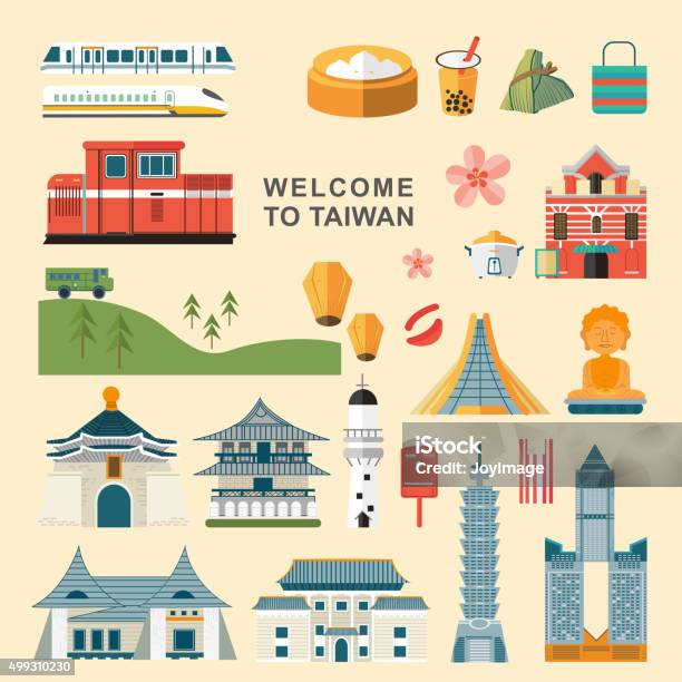 Taiwan Concept De Voyage Collections Vecteurs libres de droits et plus d'images vectorielles de Taiwan - Taiwan, Illustration, Lieu touristique