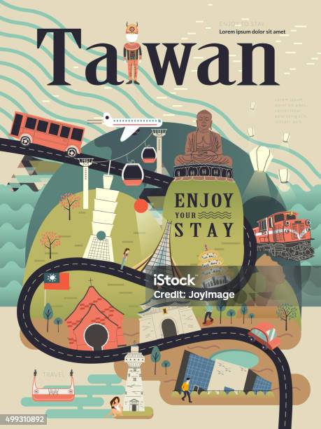 Taiwan Travel Poster Stock Illustration - Download Image Now - Museum, Taiwan, 2015