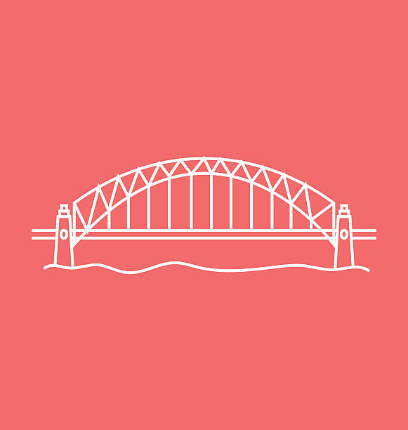 Sydney Harbour Bridge Solid Vector Illustration World landmarks solid vector icon. sydney harbour bridge stock illustrations