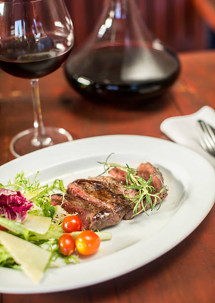istock Steak with cheese and vegetables in a restaurant 499311832