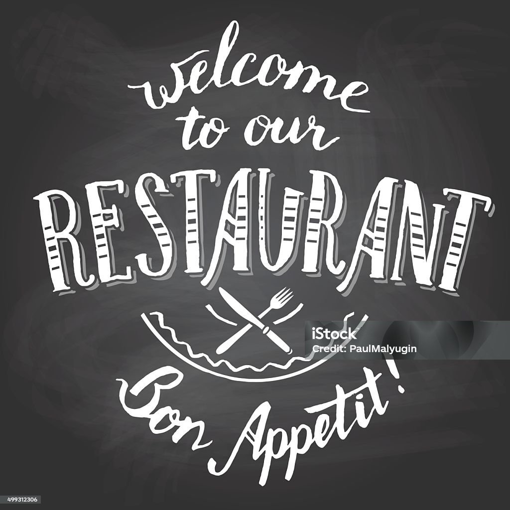 Welcome to our restaurant chalkboard printable - Royalty-free 2015 vectorkunst