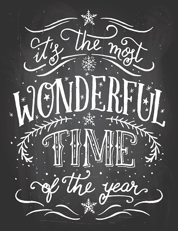 It's the most wonderful time of the year. Christmas and new year chalkboard printable
