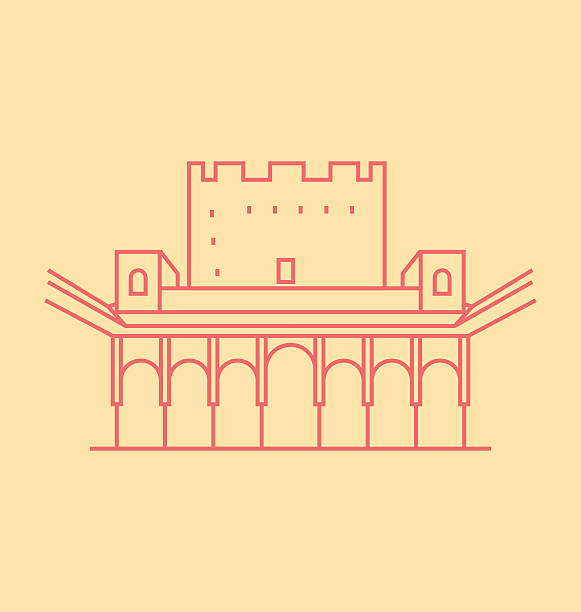 Alhambra Solid Vector Illustration world landmarks solid vector icon. granada stock illustrations
