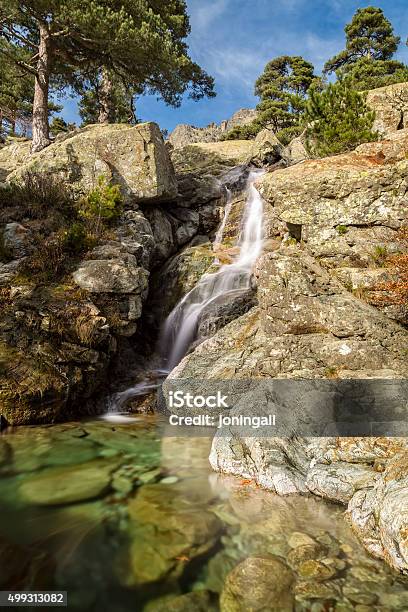 Waterfall Of The English Waterfall Near Vizzavona In Corsica Stock Photo - Download Image Now