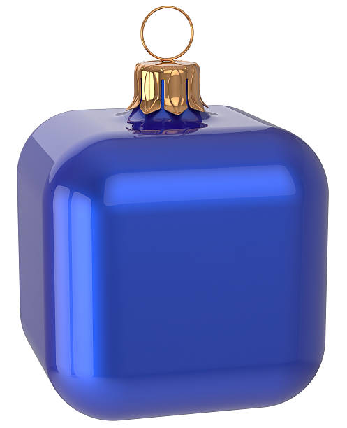 Christmas ball cube geometric unusual blue decoration block