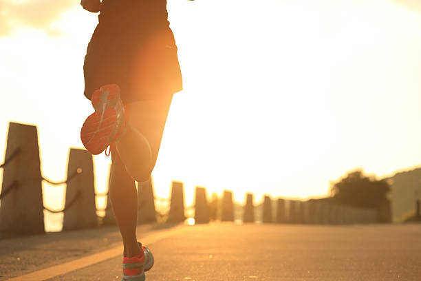 istock Runner athlete running at seaside road.vintage effect 499314936