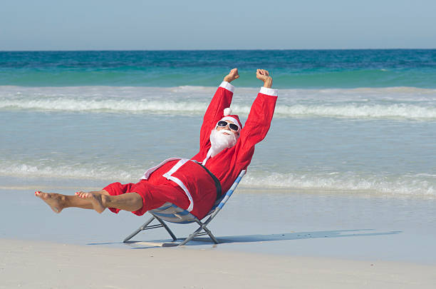 istock Happy Santa Claus at Beach Holiday 499330878