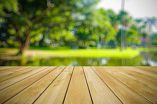 istock Perspective wood and bokeh light background 499331968