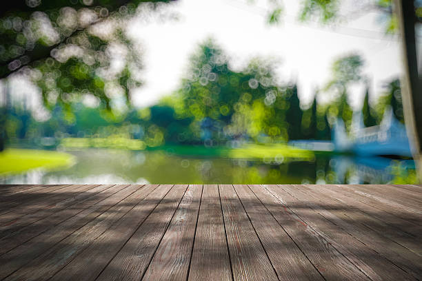 istock Perspective wood and bokeh light background 499332212