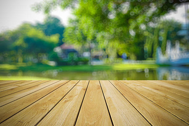 istock Perspective wood and bokeh light background 499332720