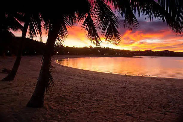 Airlie Beach at sunset.