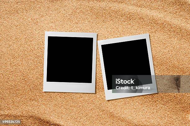 Blank Photo On Beach Sand Stock Photo - Download Image Now - Backgrounds, Beach, Blank