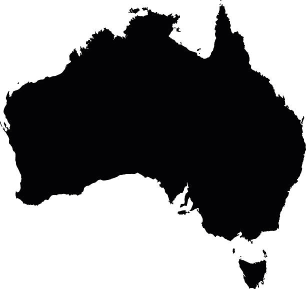 illustrations, cliparts, dessins animés et icônes de carte de l'australie noir sur fond blanc vecteur - victoria state