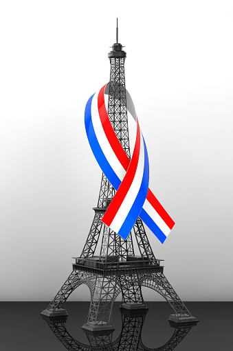 13 November 2015 Concept. Pray for Paris Sign on a white background