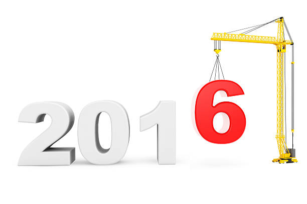 istock Build the Future Concept. Tower Crane with 2016 Year Sign 499338010