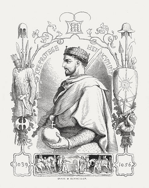 ilustraciones, imágenes clip art, dibujos animados e iconos de stock de enrique iii (1017-1056), emperador romano, publicado en 1876 - enrique iii de inglaterra