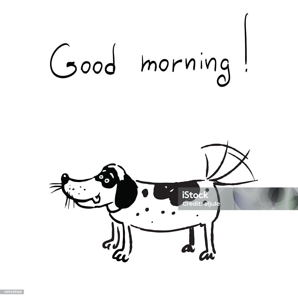 The dog says good morning the vector picture. EPS 8 Illustration stock vector