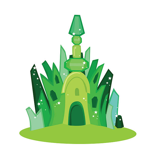 Emerald city square. Vector illustration. Emerald city square. Vector illustration. emerald gemstone stock illustrations