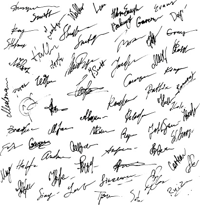 Signatures set. Abstract Business autograph illustration. Big set of signatures for infographics