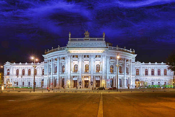Burgtheater (Imperial Court Theatre) Vienna, Austria - September 10, 2015: Burgtheater (Imperial Court Theatre), originally known as K.K. Theater an der Burg,Vienna. Austria. burgtheater vienna stock pictures, royalty-free photos & images