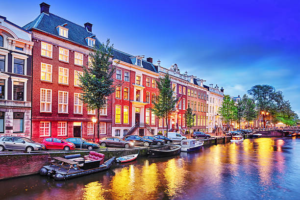 istock Beautiful Amsterdam city at the evening time. 499343384