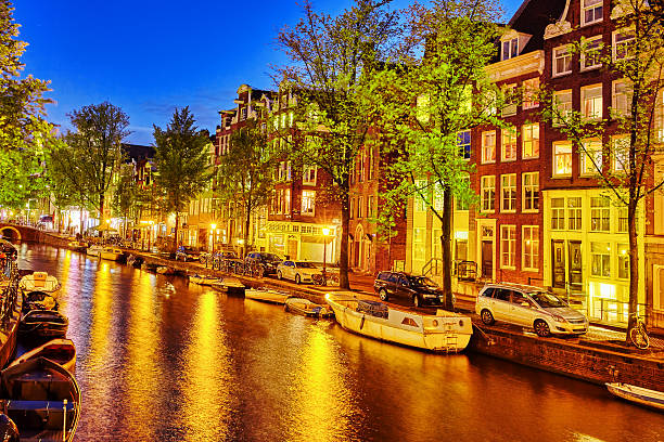 istock Beautiful Amsterdam city at the evening time. 499343438