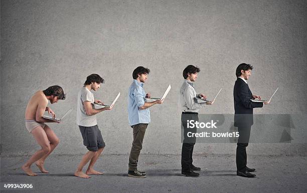 Vector Evolution Laptop Laptop Evolution Stock Photo - Download Image Now - Evolution, Men ...