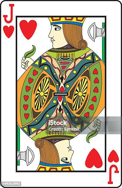 Jack Of Hearts Playing Card Stock Illustration - Download Image Now - 2015, Adult, Black Color