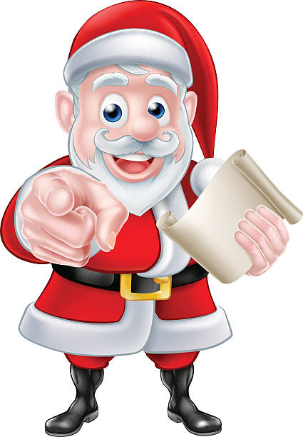 Santa Wants You Santa wants or needs you Christmas illustration of happy cartoon Santa Claus pointing at the viewer. Could be asking for help with Christmas charity or Christmas event letter u with words stock illustrations