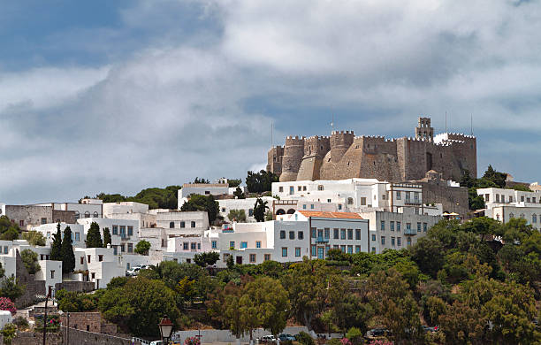 istock Patmos island in Greece. St. John the Evangelist monastery 499355701