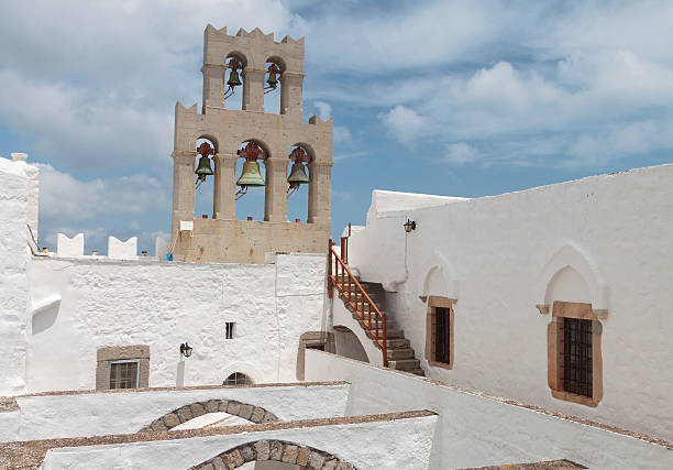 istock Patmos island in Greece. St. John the Evangelist monastery 499355703
