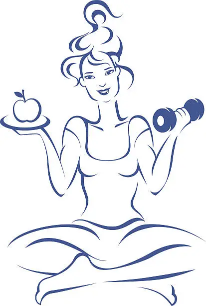 Vector illustration of Woman exercising.