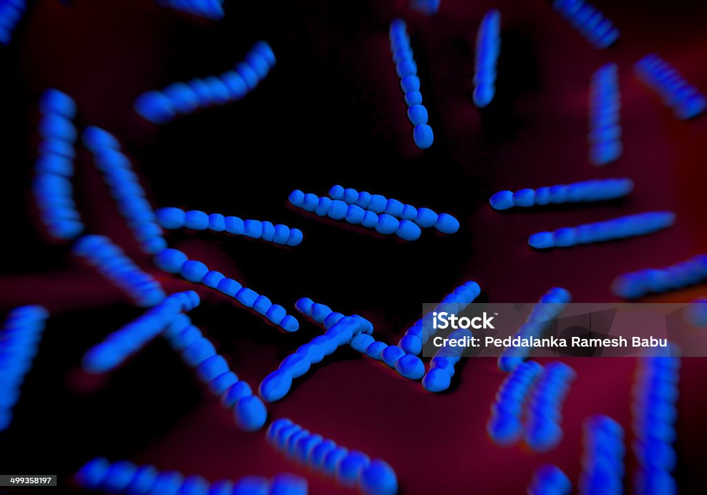 Streptococcus pneumoniae, bacteria artwork Bacterium Stock Photo