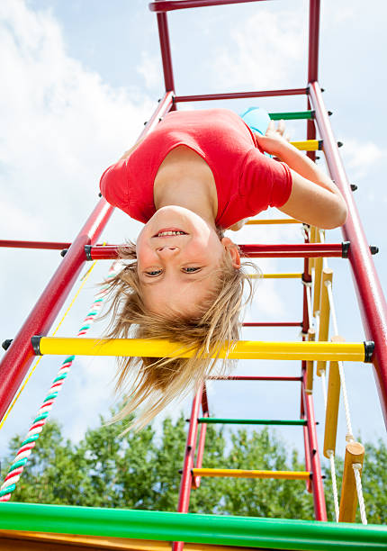 istock Happy child on a jungle gym 499358571