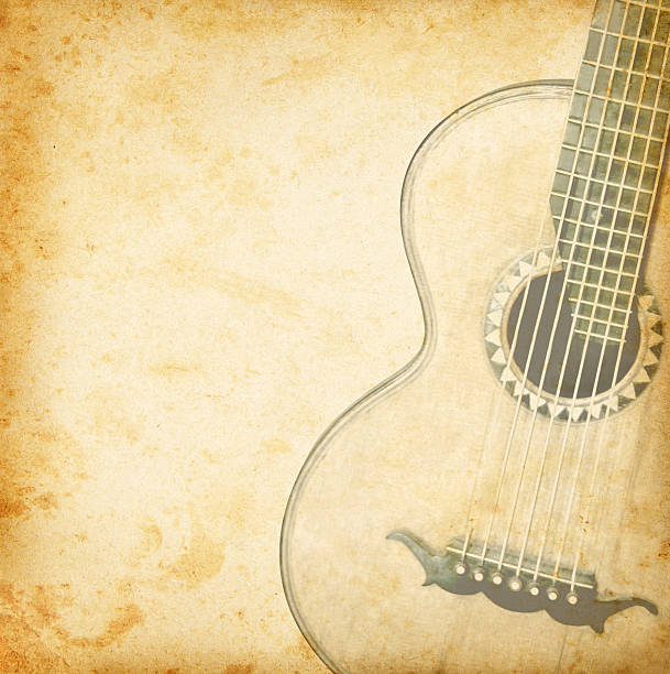 Old guitar stock photo