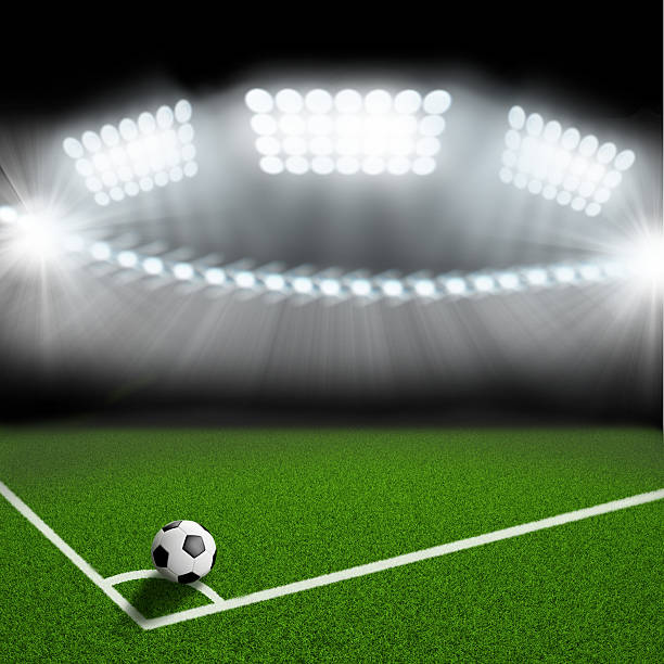 istock soccer ball on the green field corner 499359891