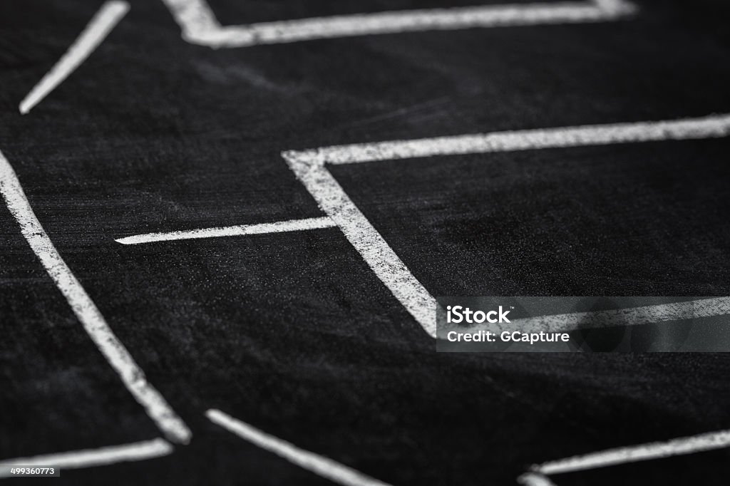 abstract chart or scheme on blackboard abstract chart or scheme on blackboard, angle view Black Color Stock Photo