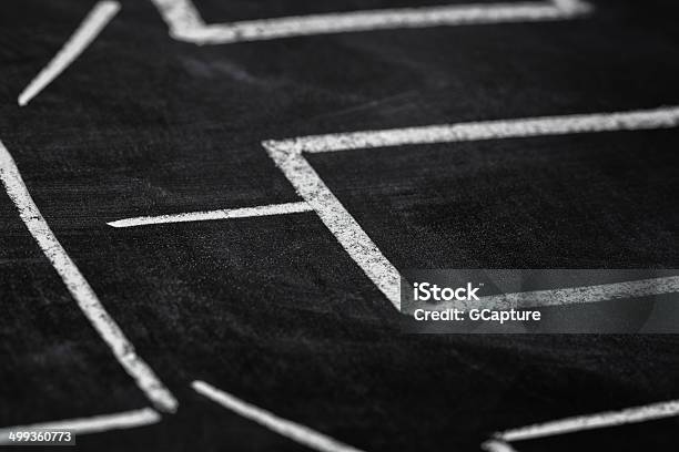 Abstract Chart Or Scheme On Blackboard Stock Photo - Download Image Now - Black Color, Drawing - Activity, Abstract