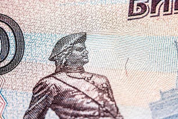 istock russian rouble bill, macro photography 499360991