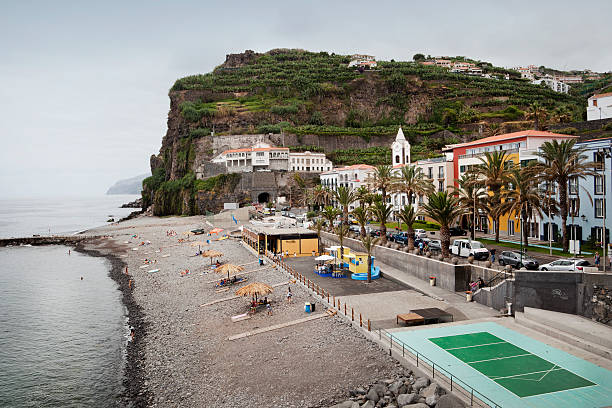 Madeira island Portugal Beach of Ponta do Sol malerisch stock pictures, royalty-free photos & images