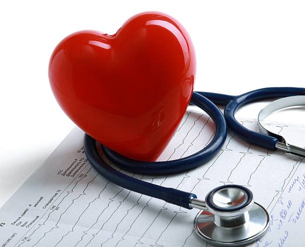 istock Red heart and a stethoscope on cardiagram 499362659