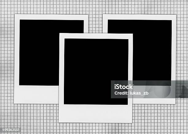 Blank Photo Frames On The Math Paper Stock Photo - Download Image Now - Antique, Border - Frame, Brown