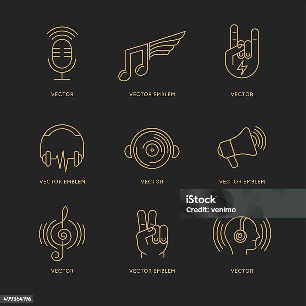 Vector Set Of Logo Design Templates Stock Illustration - Download Image Now - Icon Symbol, Noise, MP3 Player
