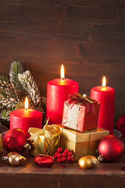 istock red and golden christmas gift boxes and decoration 499364292