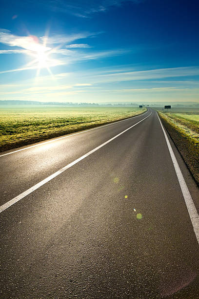 Sunny road Beautiful sunny road in the morning russia city spring stock pictures, royalty-free photos & images