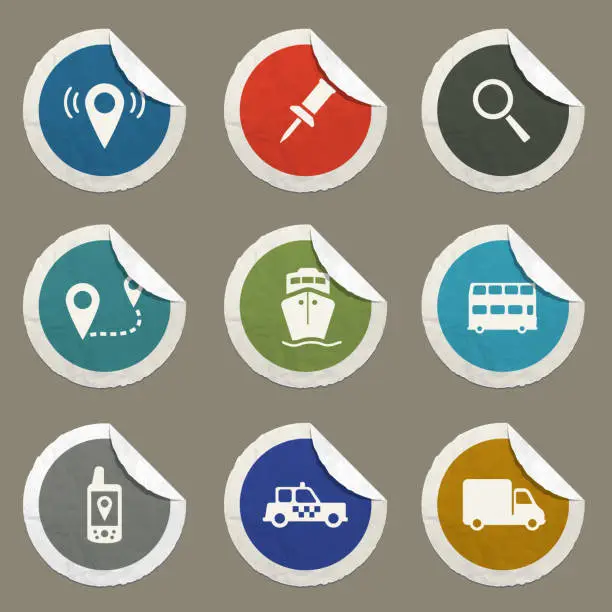 Vector illustration of Navigation simply icons